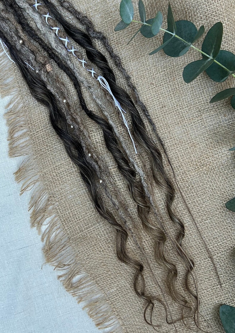 String Dreadlocks Brown Crochet Dreadlocks Ponytail Extension, Boho Hairband - Etsy