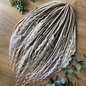 Synthetic Ombre dreadlocks set with curly, Viking dread extension, DE dreads SET, soft crochet dreads, curly, double ended dreads, 23 Inches