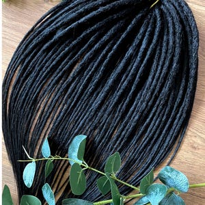 Black Synthetic dreads extensions, DE synthetic dreads, double ended dreads, crochet soft dreadlocks