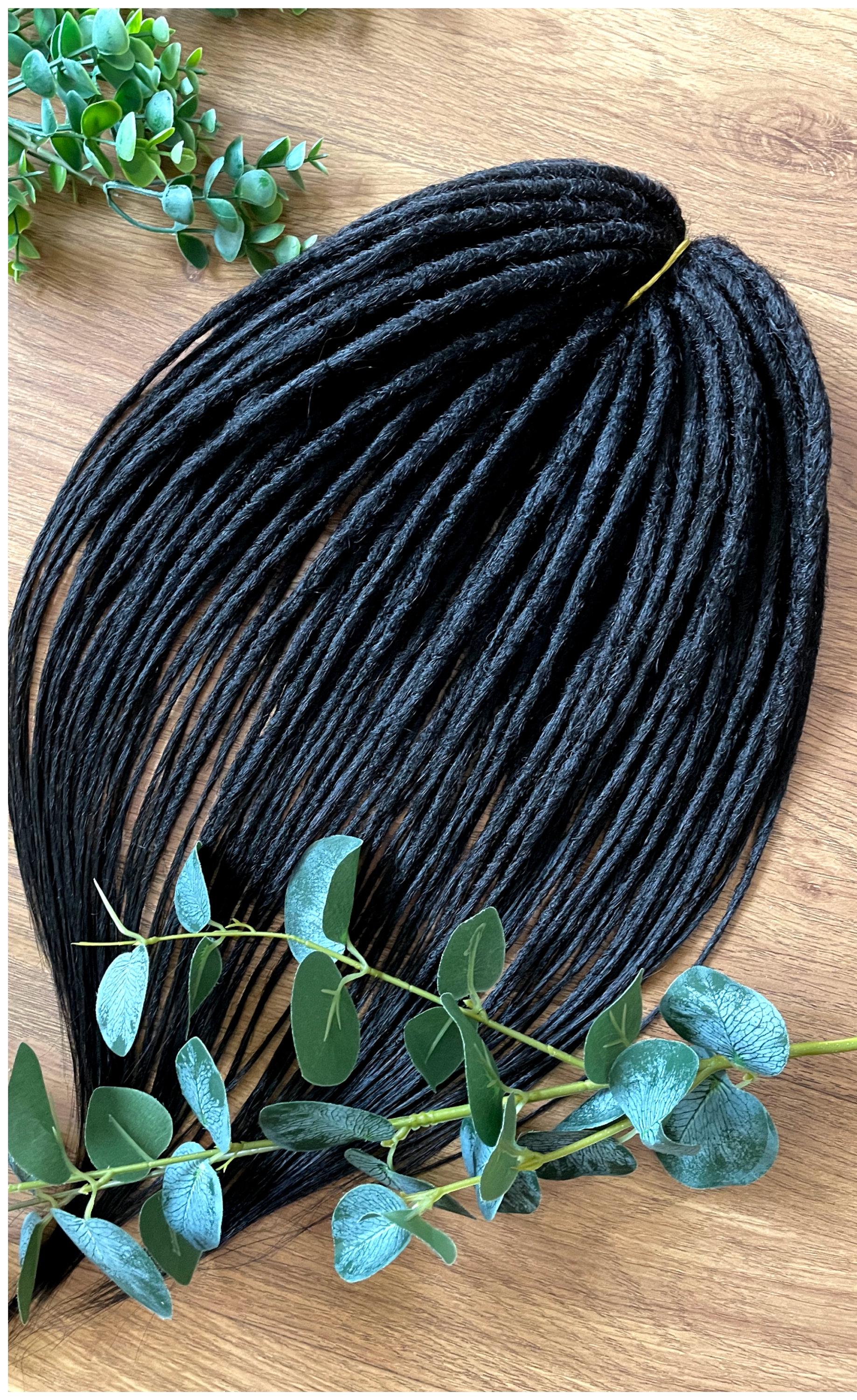 Black Synthetic dreads extensions, DE synthetic dreads, double ended dreads, crochet soft dreadlocks