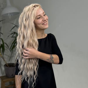 Pink Blonde Wavy Synthetic Braid Extensions, Boho Hair