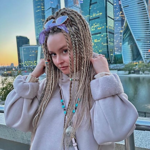 Beige Blonde Twists, Boho Hairstyle, Lightweight and Easy to Use