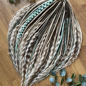 Viking dread extension, Blond crochet synthetic dreadlocks, curly, double ended dreads, Synthetic Ombre dreadlocks set, DE dreads SET