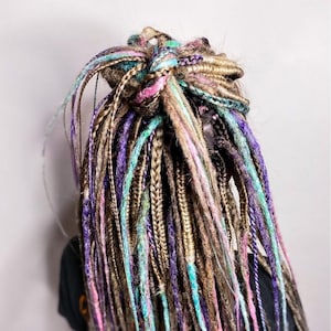 Blonde Pink Purple Crochet Dreads, Synthetic DE Braids Set