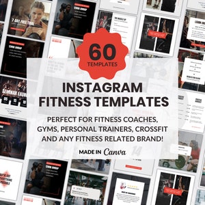 Fitness Instagram Templates Canva Social Media Post for Gyms, Crossfit, Personal Trainers, Fitness & Sport
