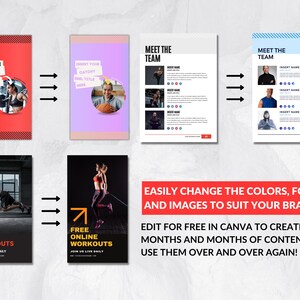 May include: A collage of images promoting free online workouts. The images feature people exercising, including a woman doing jumping jacks, a man doing a plank, and a woman lifting weights. The text on the images reads "Free Online Workouts" and "Join Us Live Daily".