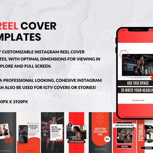 May include: Fifteen customizable Instagram reel cover templates with optimal dimensions for viewing in feed, explore, and full screen. Create a professional looking, cohesive Instagram feed. Can also be used for IGTV covers or stories. Size: 1080px x 1920px.  Use this space to write your headline.