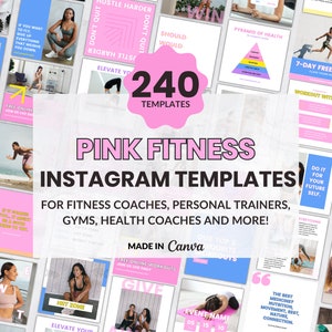 Fitness Instagram Template Pink Canva Social Media Templates for Fitness Coaches Personal Trainer Gyms Sports Coaches Health Coach Nutrition