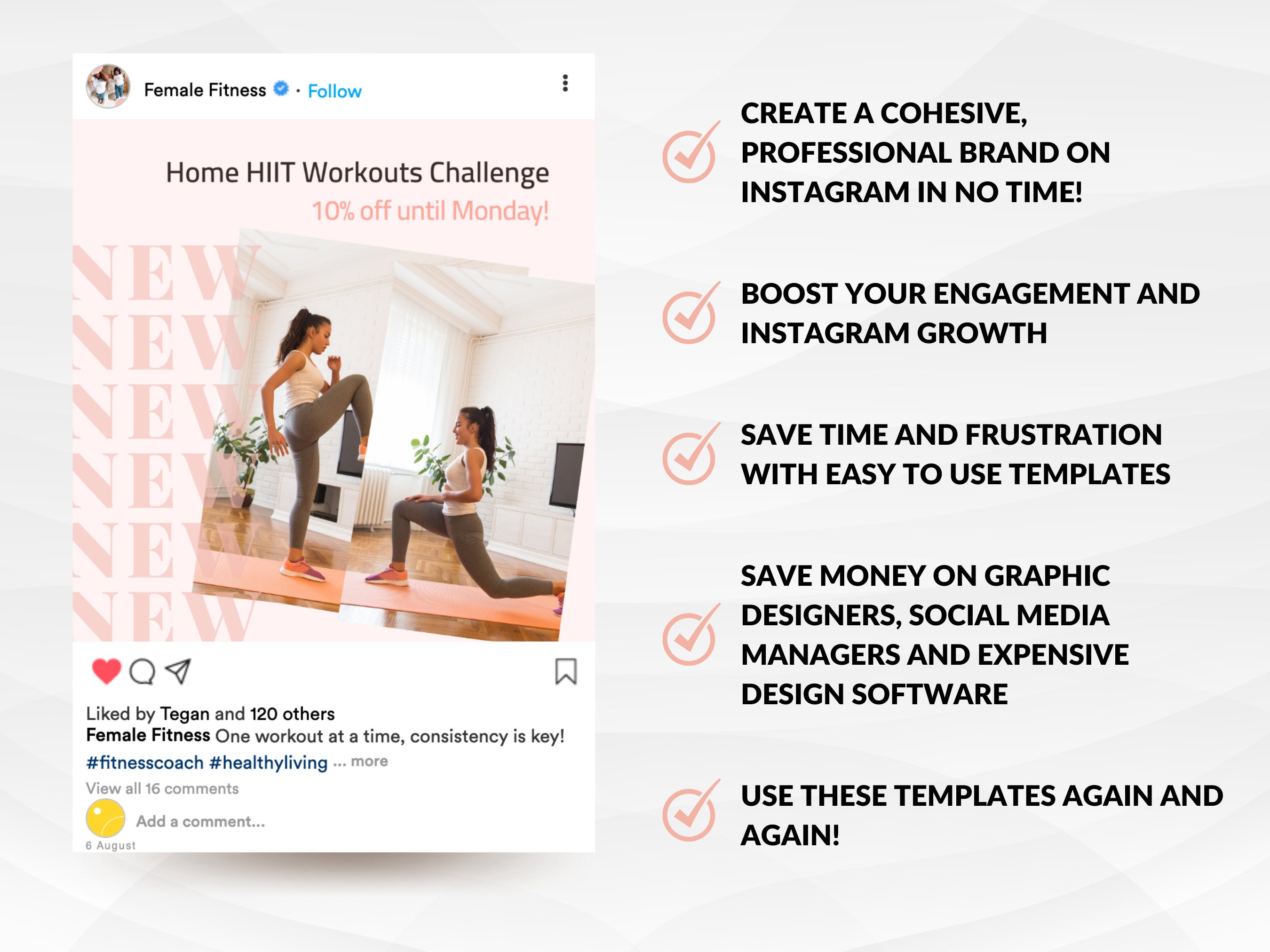 41 Fitness Coach Instagram Templates Canva Social Media Etsy