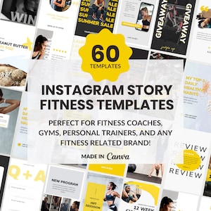 Fitness Instagram STORY Vorlage - Canva Social Media Instagram Posts für Fitnessstudios, Fitness, Online Coaches, Sport, Personal Trainer
