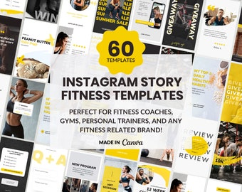 Fitness Instagram STORY Vorlage - Canva Social Media Instagram Posts für Fitnessstudios, Fitness, Online Coaches, Sport, Personal Trainer