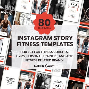 Fitness Instagram STORY Template Canva Social Media Instagram Templates for Gyms, Fitness Business, Online Coaches, Fitness Branding