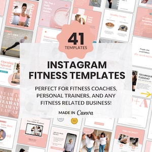 Fitnesscoach Instagram-sjabloon Canva Social Media-sjablonen voor persoonlijke trainers, sportscholen, fitnesscoach, fitnesscoaches