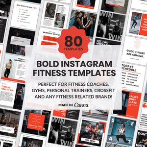 Fitness Instagram Template Canva Social Media Templates for Gyms, Sports, Coaches, Crossfit Gym, Personal Trainers