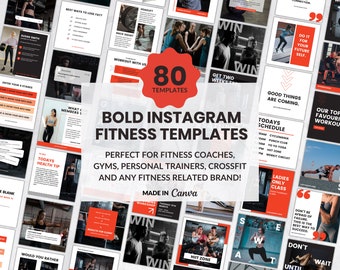 Fitness Instagram Vorlage Canva Social Media Vorlagen für Fitnessstudios, Sport, Trainer, Crossfit Gym, Personal Trainer
