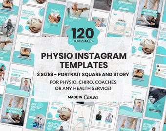 Physio Instagram Template Canva Template Social Media Template for Physiotherapists, Health Coach, Health, Chiro, Dentist, Doctor