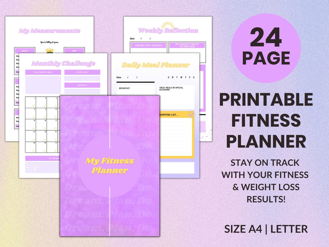 Weight Loss Tracker, Fitness Planner | Women's Printable Health Journal ...