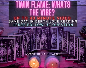 SAME day VIDEO reading: Twin Flame reading,   Psychic Reading, intuitive reading, In depth tarot Reading
