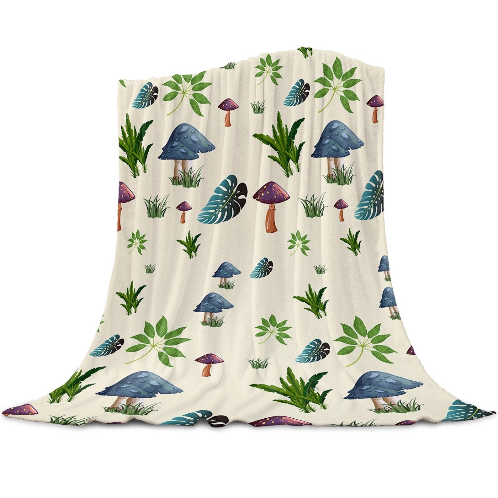 Mushroom Throw Blanket Pattern with Types of Mushrooms Wild Etsy