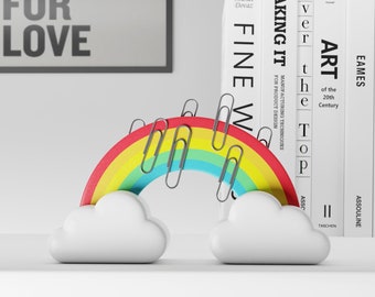 New Rainbow Paperclip Magnet Holder