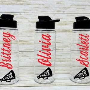 Personalized Cheer Water Bottle • Cheerleader gift • Banquet Present • Tritan Water Bottle with Name • Customized Water Bottle