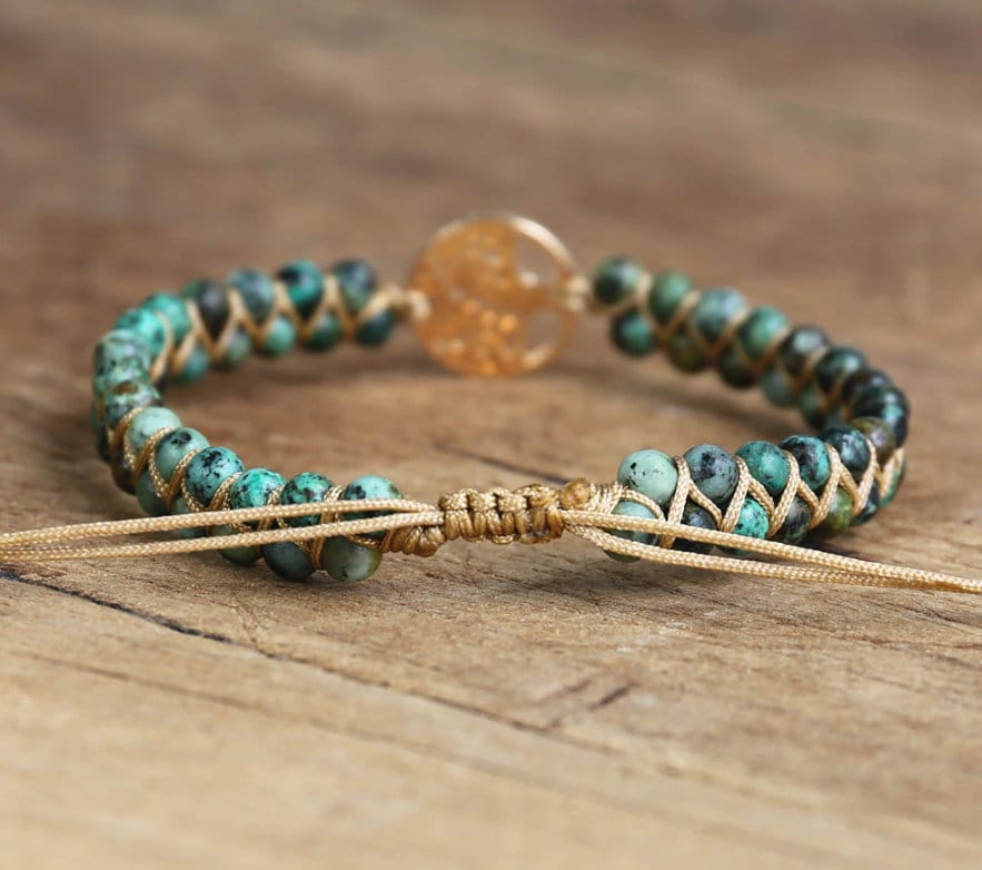 Bracelet 4mm Beads Tree of Life Charm Bracelets Jasper - Etsy