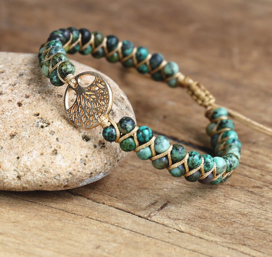 Bracelet 4mm Beads Tree of Life Charm Bracelets Jasper - Etsy