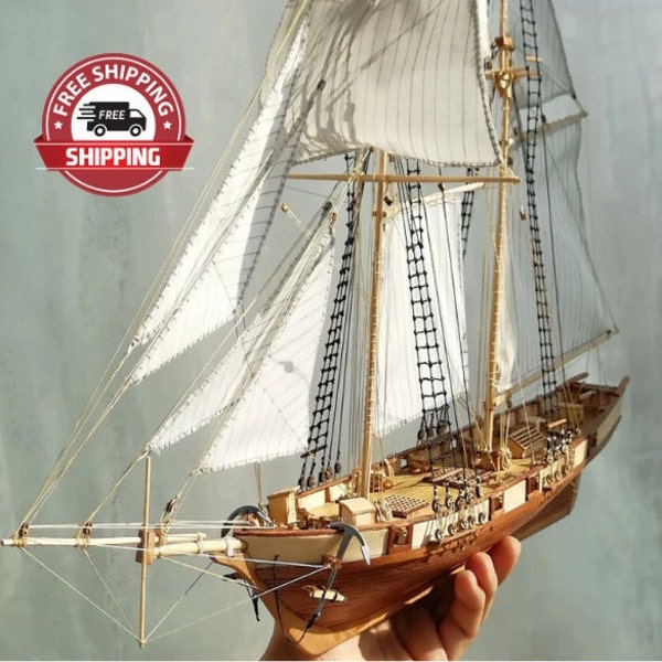 Assembling Building Kits Gift, Wooden Sailboat Toys, Sailing Model Assembled Wooden Kit, Ship Model, DIY Wood Crafts, Classics Antique Ship