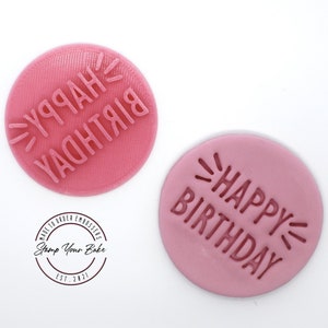 Happy Birthday embosser stamp (cookie cutter)