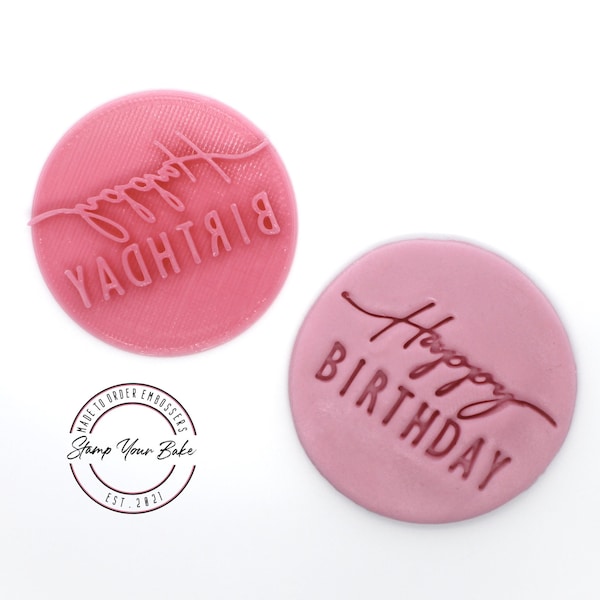 Happy Birthday embosser stamp (cookie cutter)
