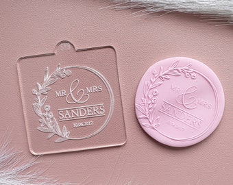 Custom name & date wedding debosser