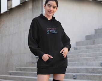 I Can I Will-hoodiejurk: 100% katoenen print cadeau