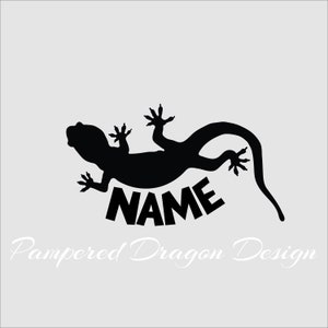 Gecko vinyl decal stickers/ tank sticker/ name sticker/personalized window lettering-2