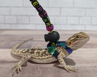 Bearded Dragon Harness with Retractable Leash - Reptile Harness - Lizard Harness - Small Pet Harness and Leash with Retractable Clip