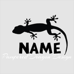 Gecko vinyl decal stickers/ tank sticker/ name sticker/personalized window lettering-1