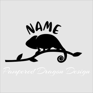 Chameleon vinyl decal stickers/ tank sticker/ name sticker/personalized window lettering-1