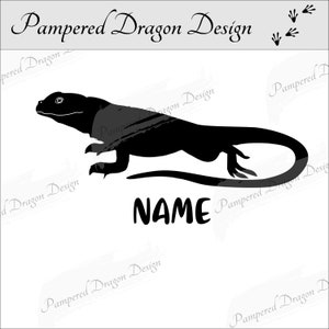 Collared Lizard vinyl decal stickers/ tank sticker/ name sticker/personalized window lettering