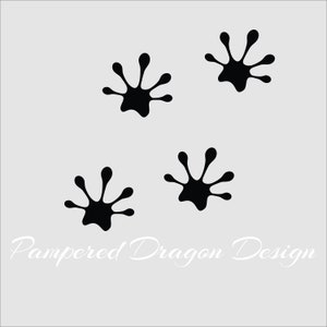 Lizard Footprints vinyl decal stickers/ tank sticker/ name sticker/window lettering
