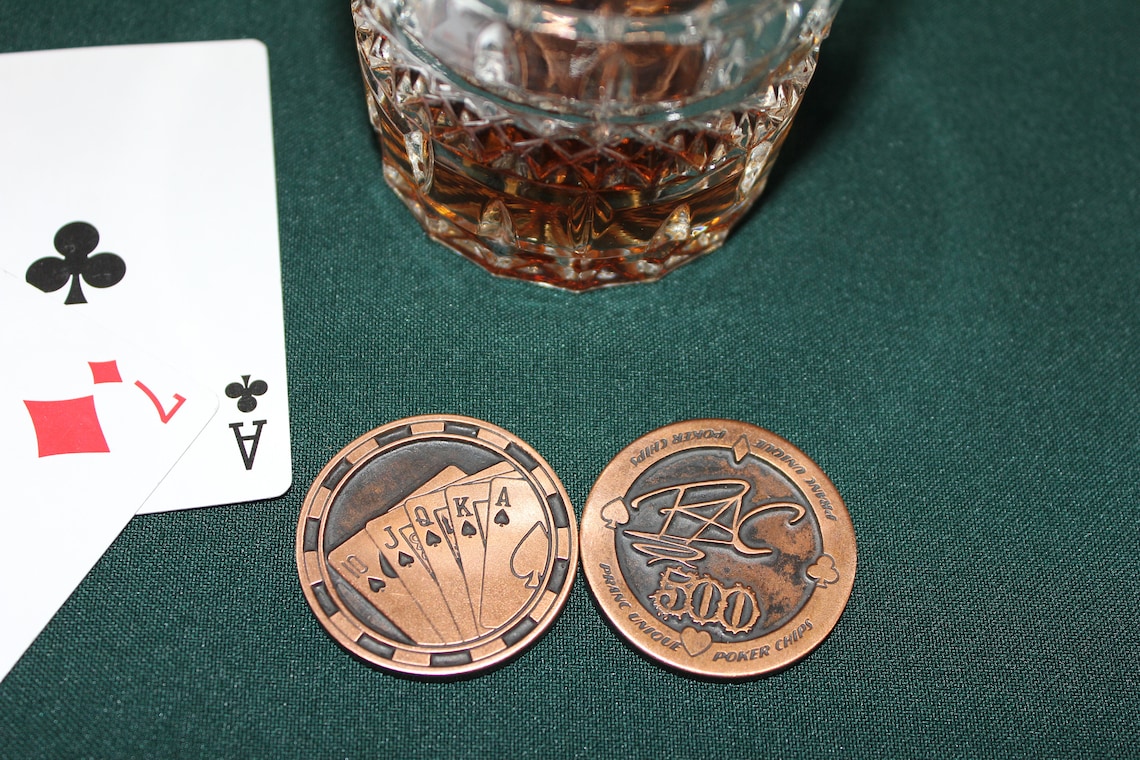 Personalised Metal Poker Chips With Handmade Hardwood Poker Etsy