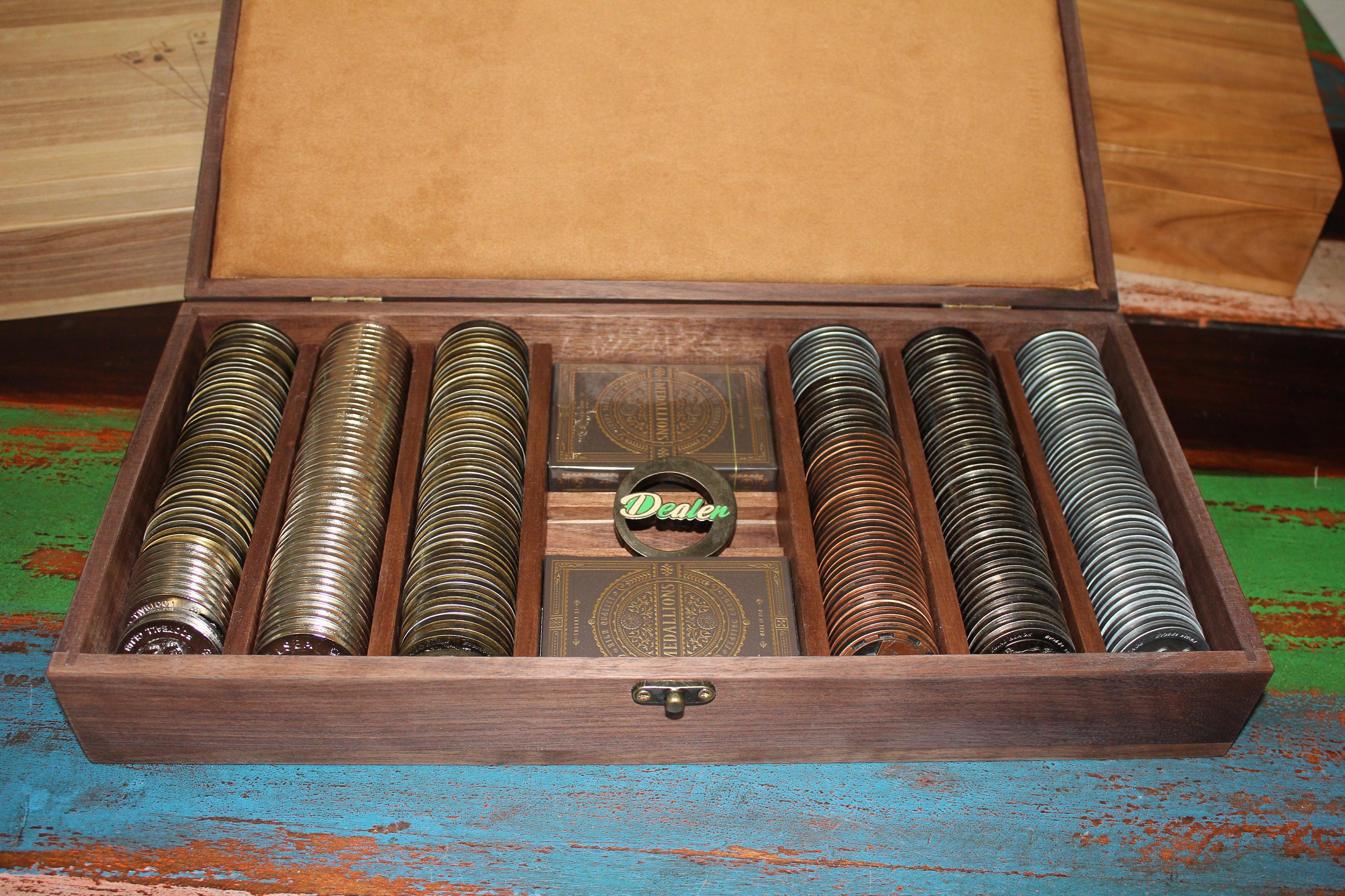 Personalised Metal Poker Chips With Handmade Hardwood Poker Case Etsy