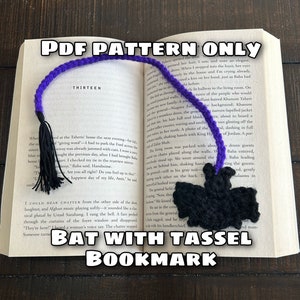 Bookmark Crochet Pattern, Bat Crochet Pattern, Halloween Crochet Pattern, Beginner Crochet Pattern, Easy Crochet Pattern, Spooky Crochet