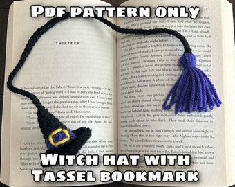 Bookmark Crochet Pattern, Witch Crochet Pattern, Halloween Crochet Pattern, Beginner Crochet Pattern, Easy Crochet Pattern, Spooky Crochet