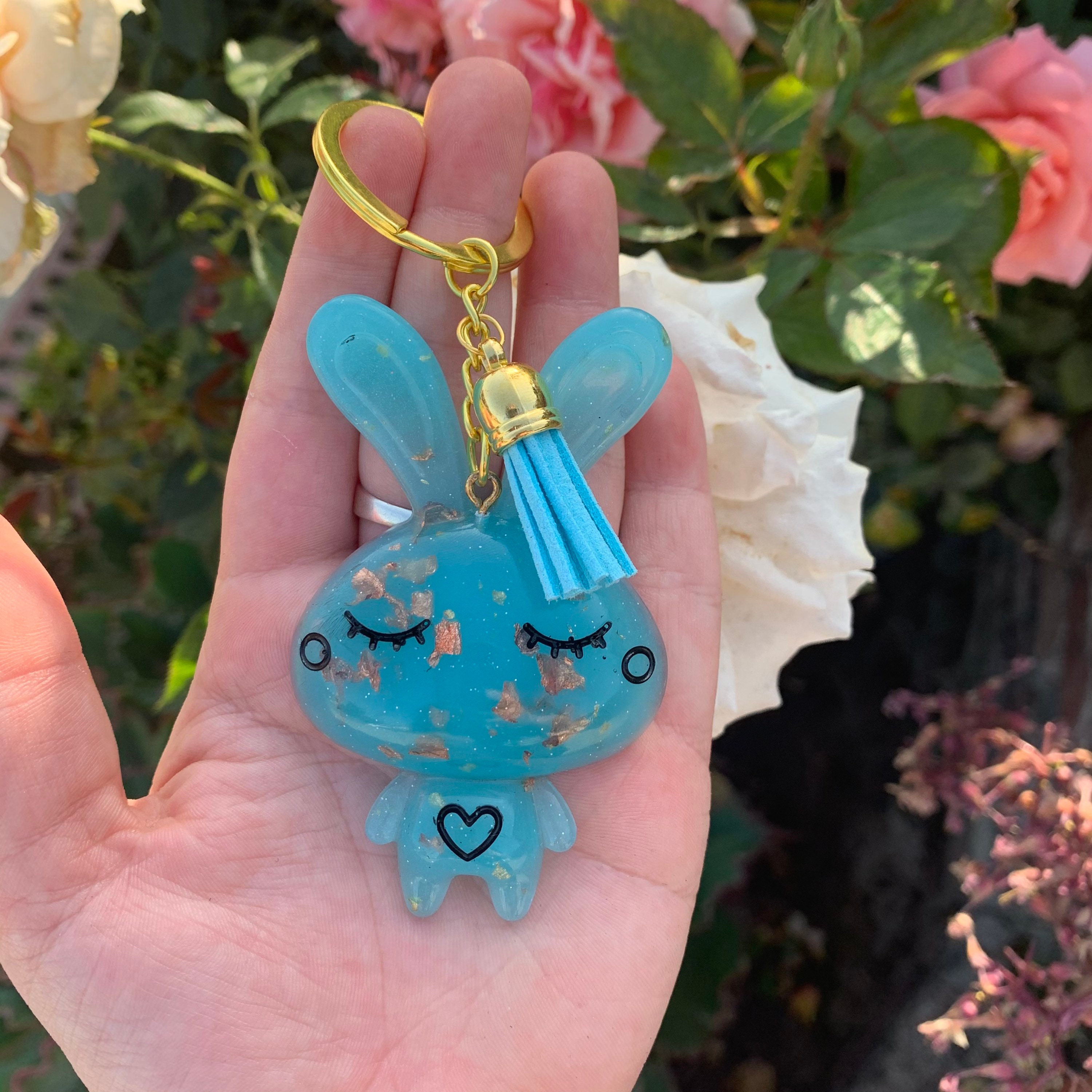 Bunny Rabbit Keychain Bunny Keychain Rabbit Keychain Bunny Etsy