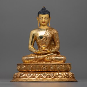 Handmade Namo Amitabha Statue Representing The Boundless Wisdom | Asian Crafted Sculpture Depicting Peace and Enlightenment Buddha Figure