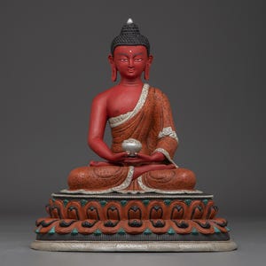 Sukhavati Ruler Amitabha Buddha Art | Sculpture for Peace and Meditation | Figurine for Shrine, Altar, and Dharma Decor | Made In Nepal