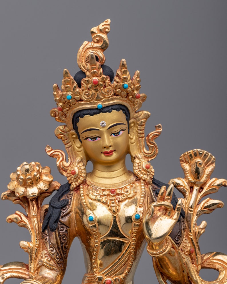 Majestic 21 Taras Set 24K Gold Gilded Statues for Wisdom, Compassion, and Empowerment Whole Collection of 21 Tara Buddhist Sculpture image 9
