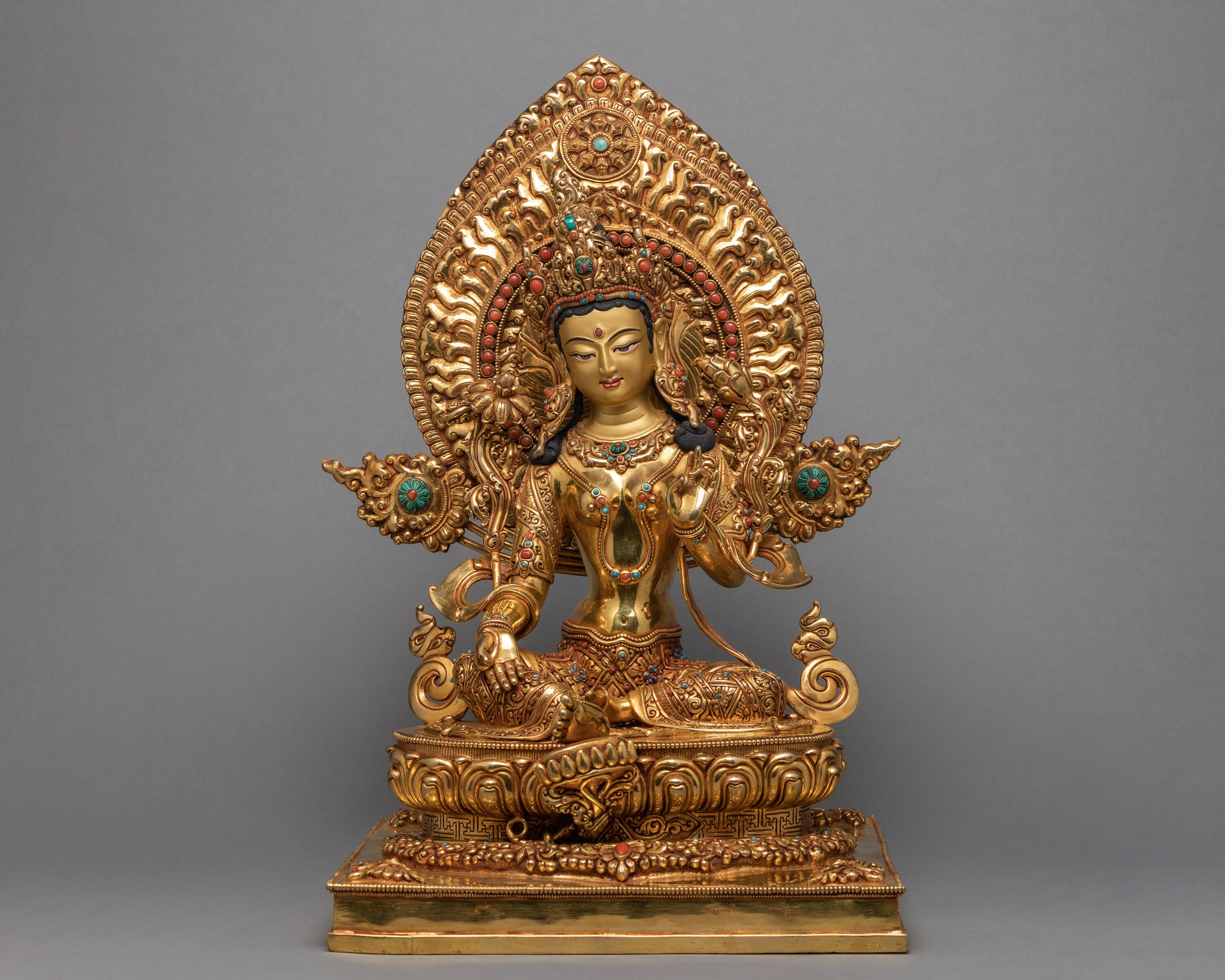 Green Tara Statue Beautifully Handcarved Tara Statue Etsy
