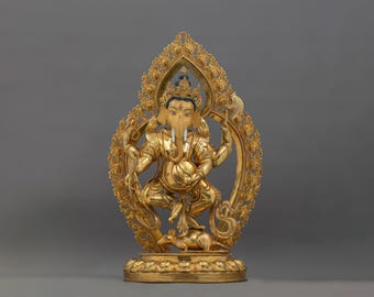 Handgjord Ganesha-skulptur, borttagare av hinder | Helig Ganesha-staty med elefanthuvud | Förkroppsligande av visdom och välstånd