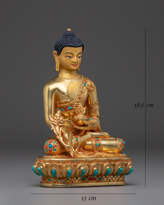 ネパールの薬師如来の芸術作品｜癒しの仏像｜神社、祭壇、法要の装飾用 