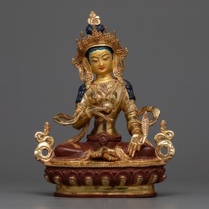 Traditional Handmade Statue of Kistigarbha | The Protector of All Beings | Copper Buddhist Deity Sculpture | Spiritual Altar, Shrine Decor